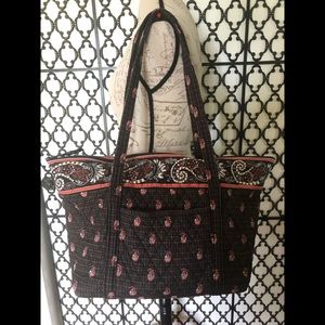 Vera Bradley Miller Tote Bag Houndstooth Brown